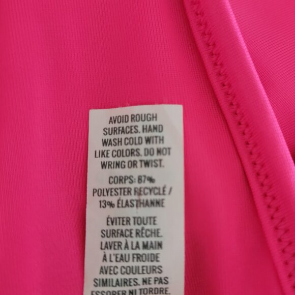 Aerie Scoop Bikini *TOP ONLY* S|P Hot Pink Tie Front Halter Top Tie Two Ways - Picture 15 of 16